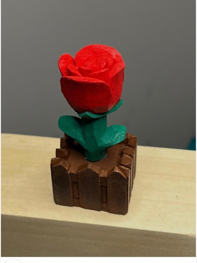 純手工製作小王子的玫瑰花一枝 花盆款