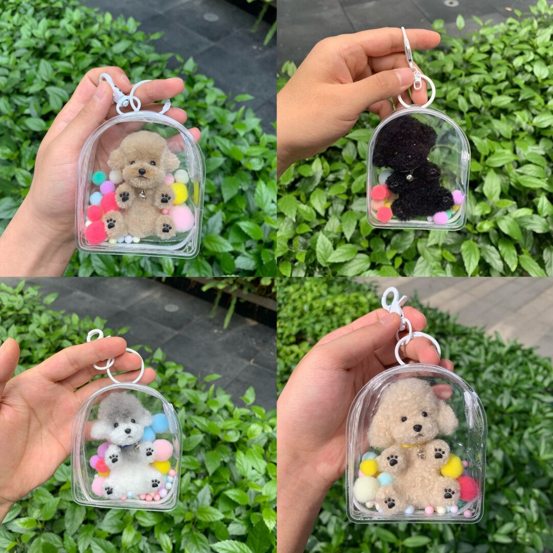 手工迷你寵物 小倉包系列掛飾 擺飾 玩偶+倉包+馬卡龍色毛球