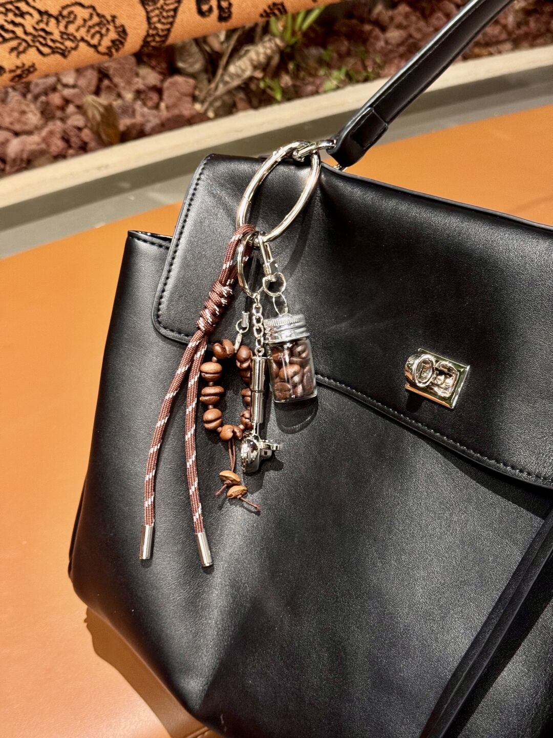 「咖啡系列」香香咖啡豆串串金屬咖啡配件包包掛件咖啡掛飾