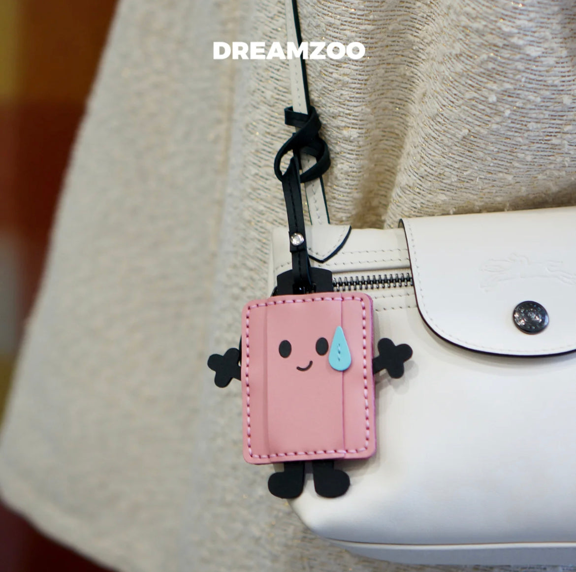 Custom 30-Day Shipping Rice Ball French Fries Ice Cream Peach Bag Pendant Charm Original Cowhide Handmade Custom