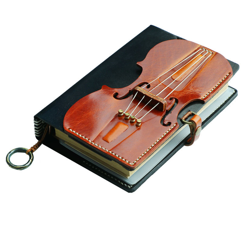 Customized 15-day shipment cellist's ledger sheet music score leather notepad cowhide notebook music notes loose-leaf book gift a6 cellist ledger
