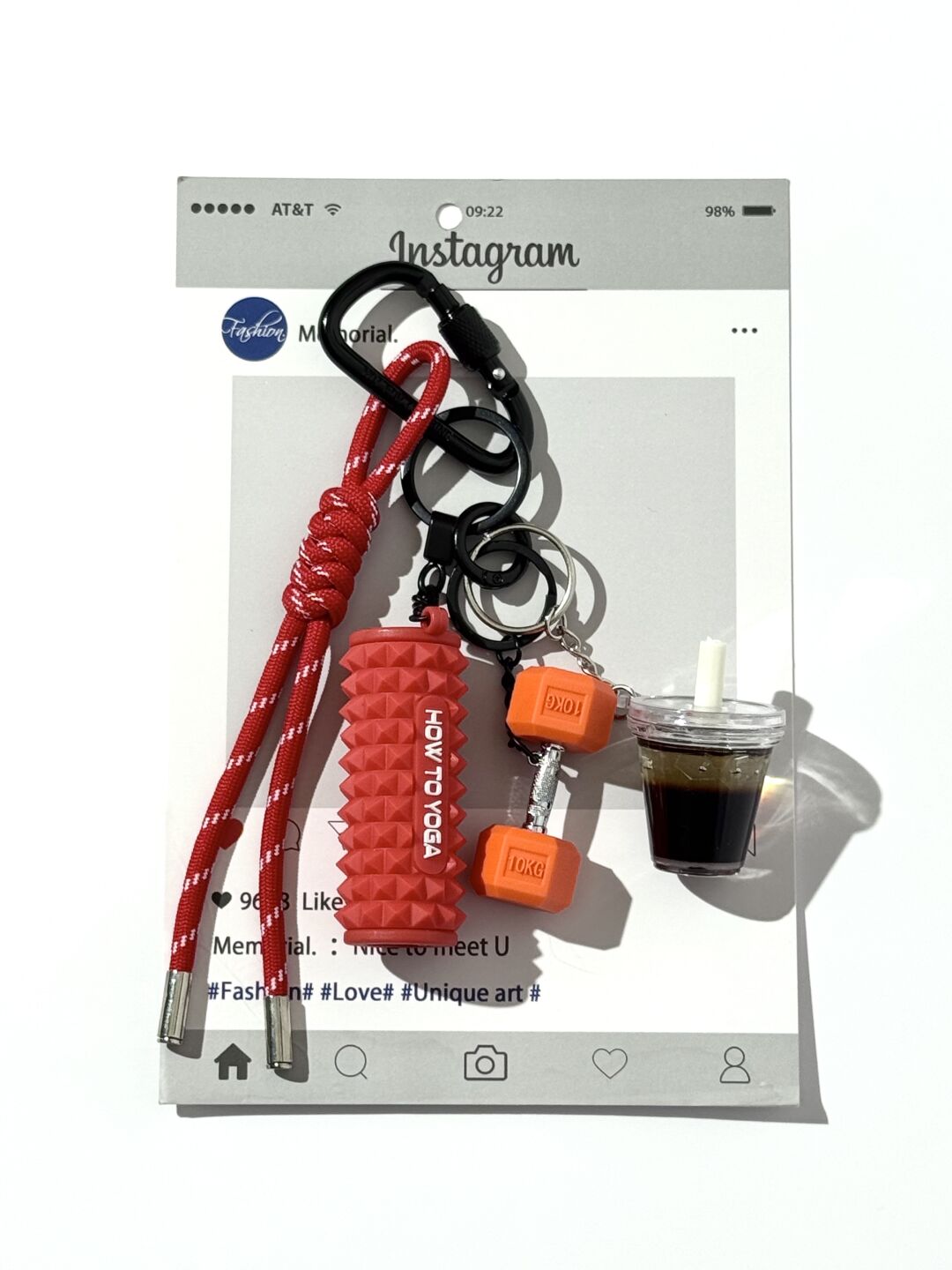 「Coffee &Gym」超可愛迷你冰美式健身瑜珈泡沫軸多巴胺自律掛件
