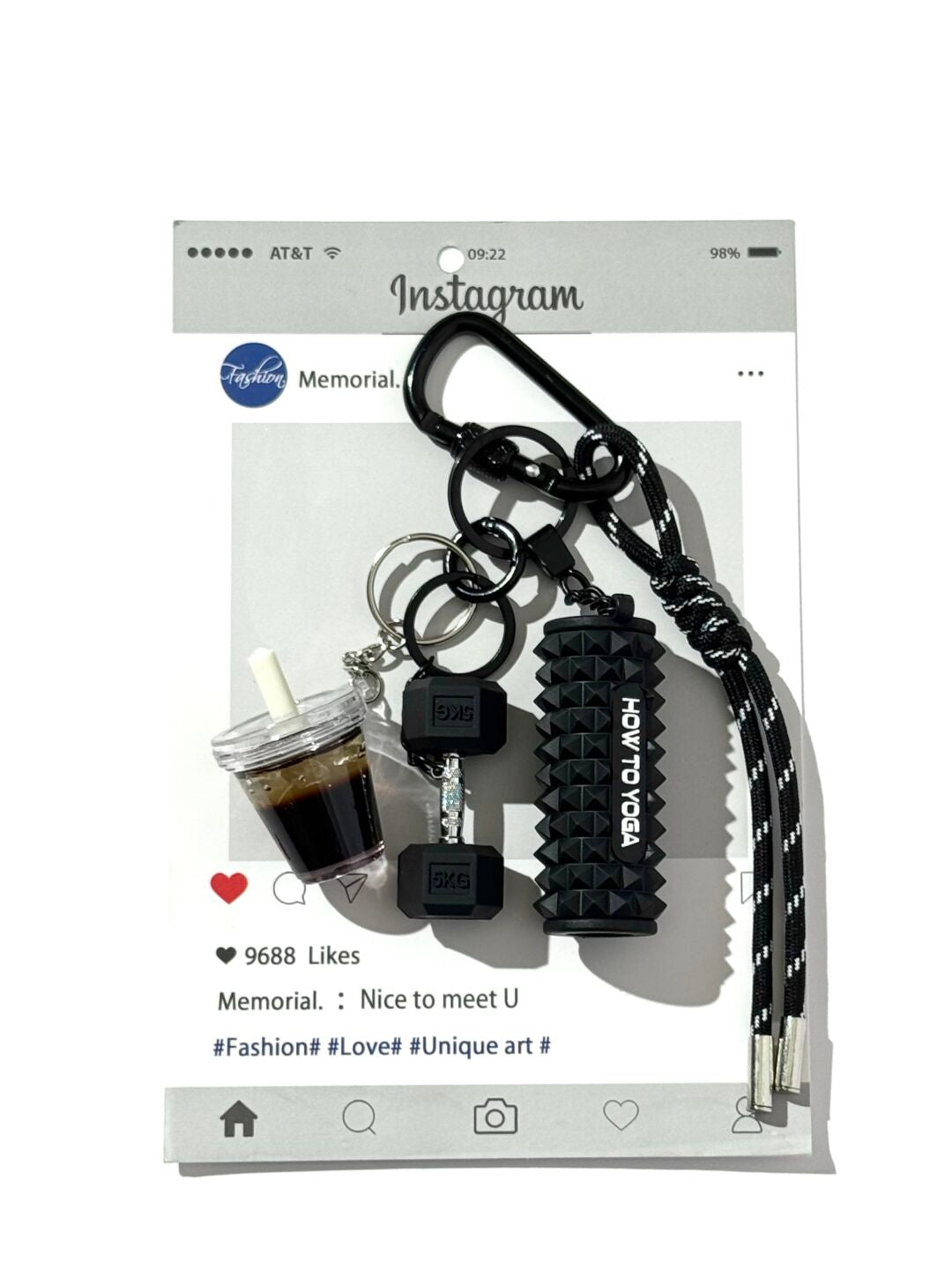 「Coffee &Gym」超可愛迷你冰美式健身瑜珈泡沫軸多巴胺自律掛件