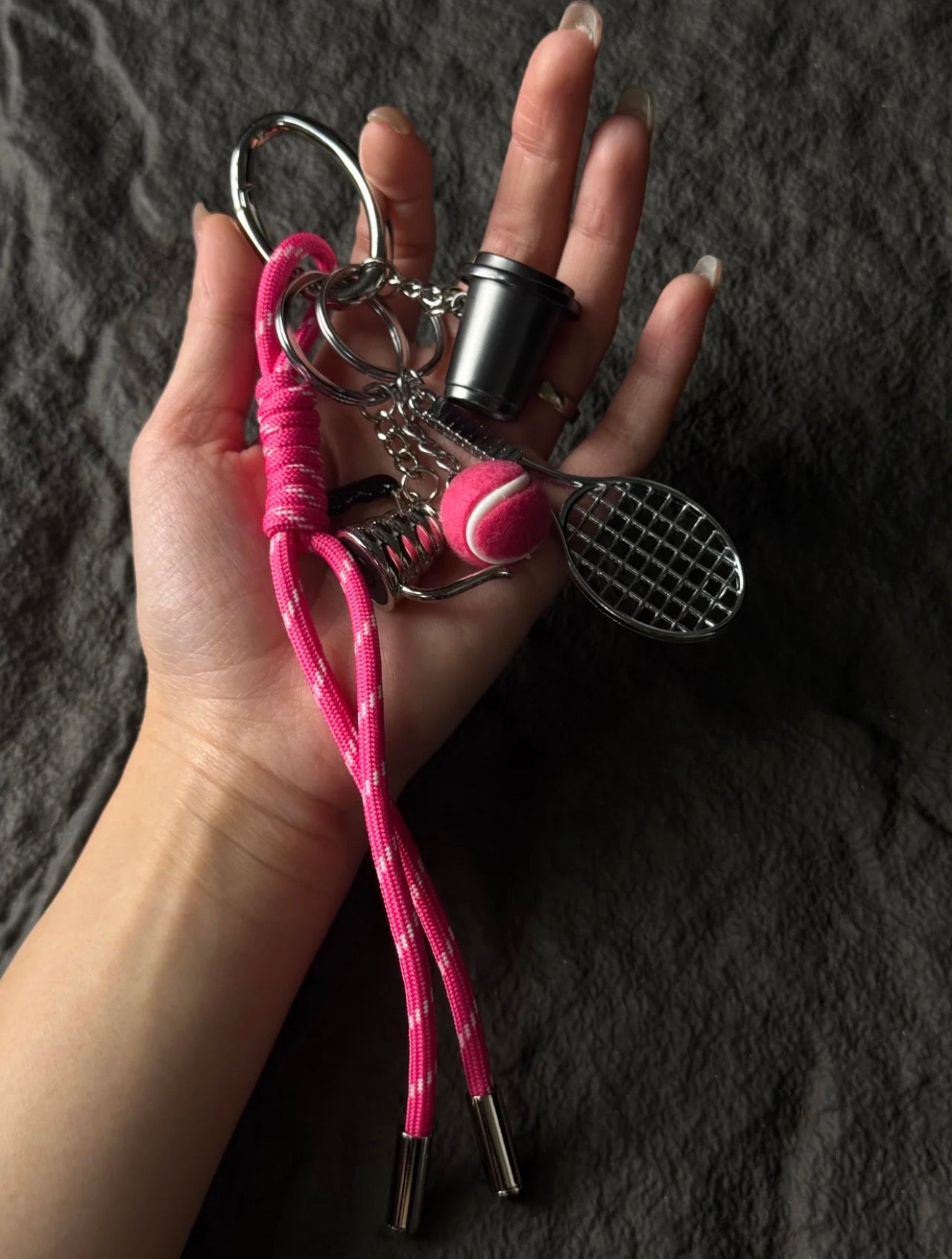 Tennis Girl’s Dream Sports Bag Charm, Enchanting Purple Tennis Sports Bag Charm