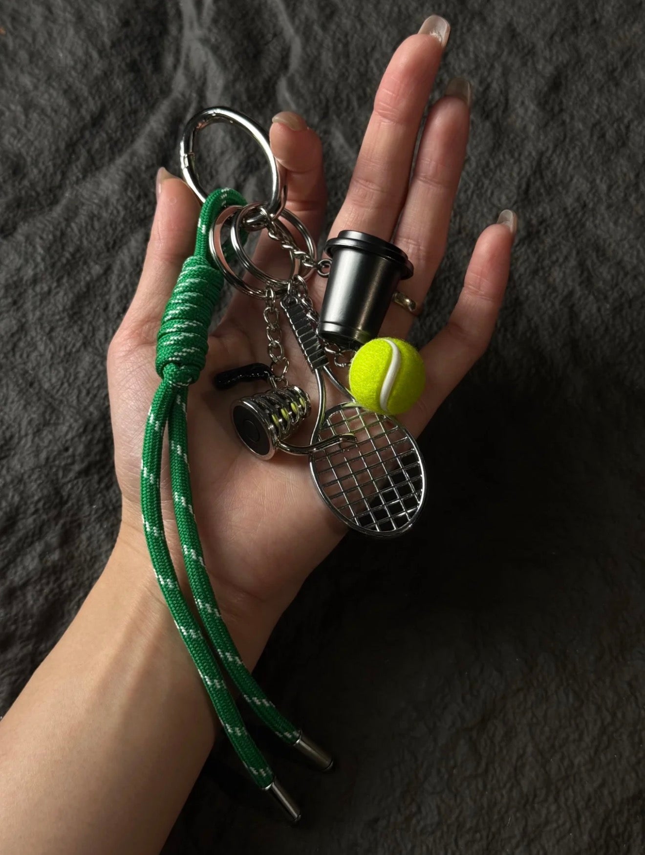 Tennis Girl’s Dream Sports Bag Charm, Enchanting Purple Tennis Sports Bag Charm