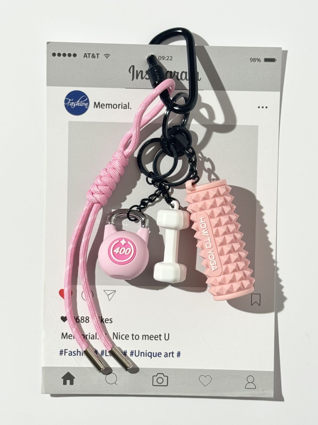"How To Yoga" Super Cute Mini Fitness Yoga Foam Roller Dopamine Discipline Small Pendant
