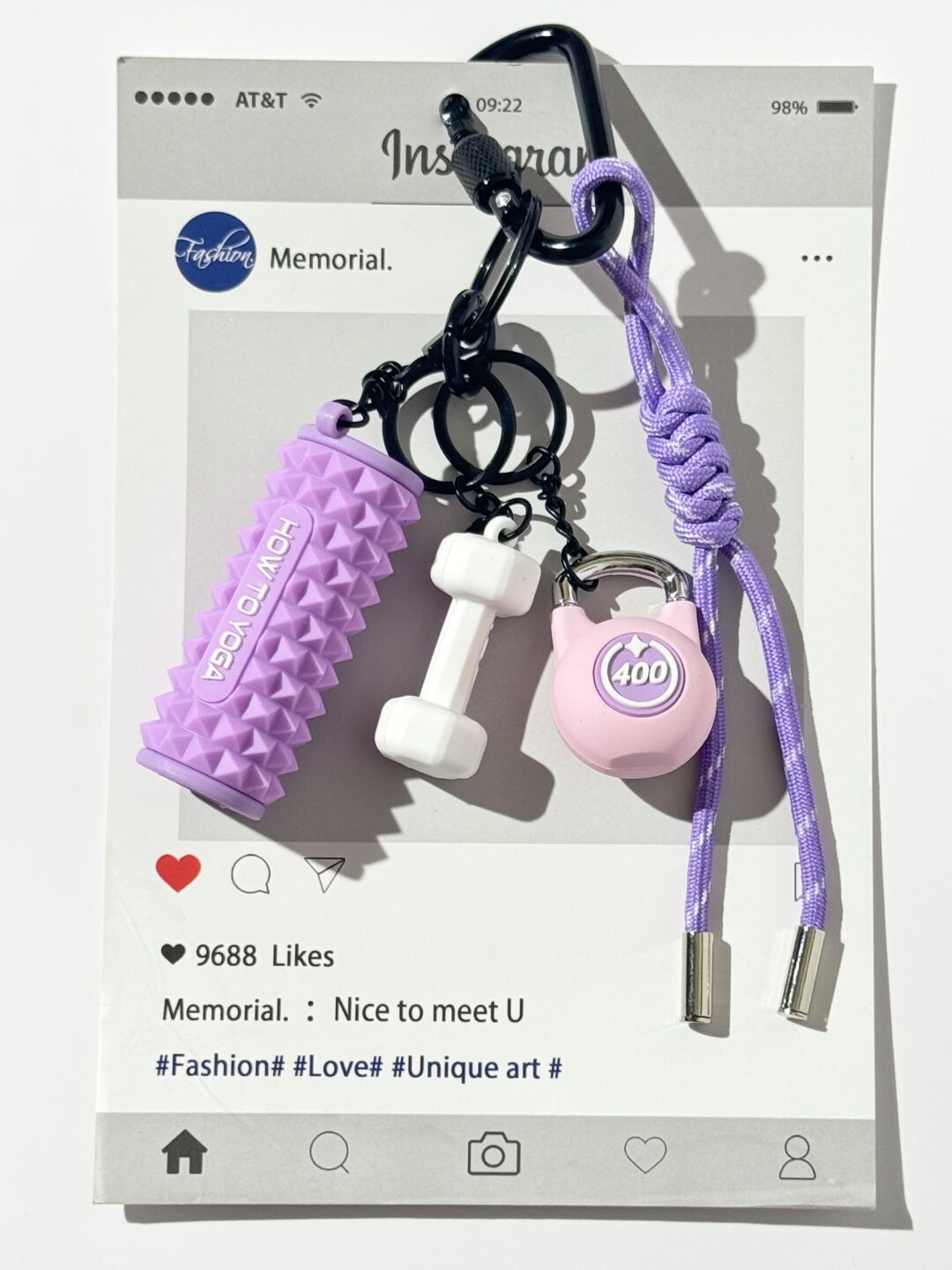 "How To Yoga" Super Cute Mini Fitness Yoga Foam Roller Dopamine Discipline Small Pendant